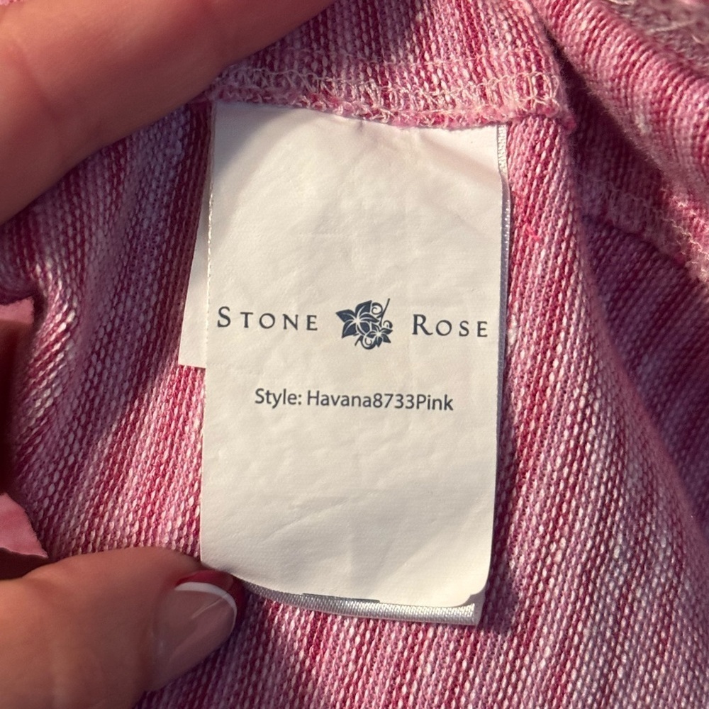 Stone Rose Linen Short Sleeve Button Down, Pink, Size Small - Picture 5 of 7